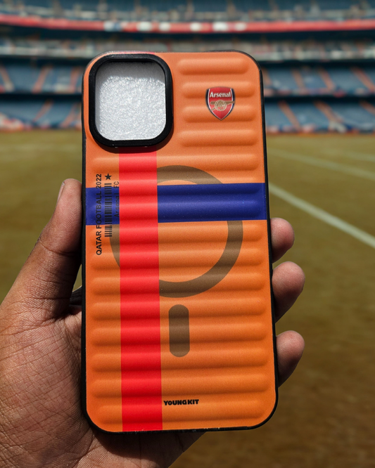 IPHONE APPLE  - FOOTBALL TEAM PATTERN- ARSENAL -TAN COLOUR