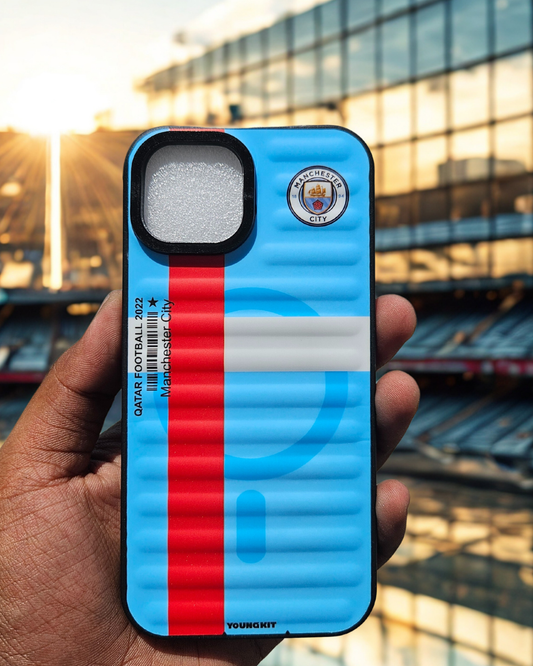 IPHONE APPLE FOOTBALL TEAM PATTERN- IN SKY BLUE COLOUR - MANCHESTER CITY